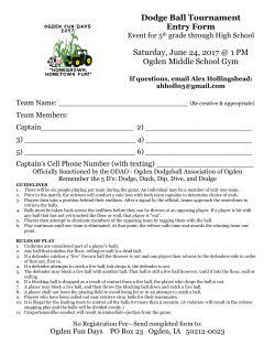 Dodge Ball Tournament Entry Form Saturday