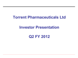 Q2, FY 2012 - Torrent Pharmaceuticals