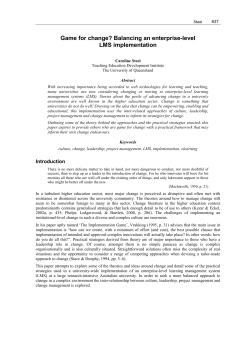 Game for change? Balancing an enterprise-level LMS