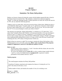 BL5229 Projects: Option 1 Simulation: The Monty Hall