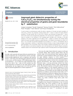 Improved giant dielectric properties of