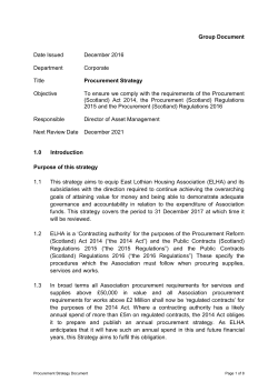Procurement Strategy Document - East Lothian Housing Association