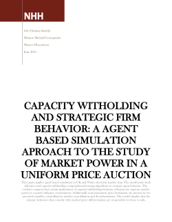 cAPACITY WITHOLDING AND STRATEGIC FIRM BEHAVIOR: a