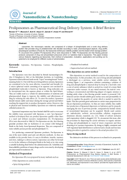 Proliposomes as Pharmaceutical Drug Delivery System: A Brief