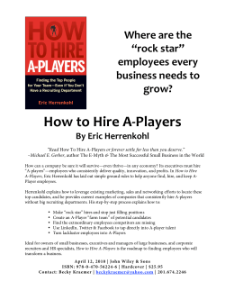 How to Hire A‐Players - Herrenkohl Consulting
