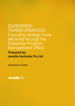 ENTERPRISE TRANSFORMATION Executing strategy more