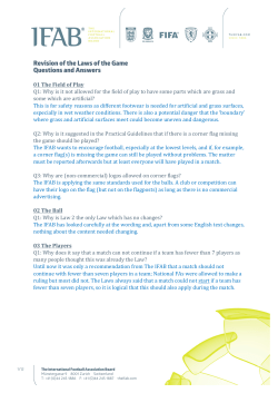 Revision of the Laws of the Game Questions and Answers March 2017