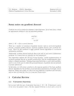 Some notes on gradient descent 1 Calculus Review