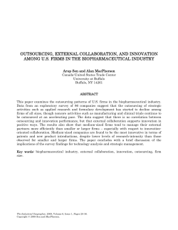 outsourcing, external collaboration, and innovation among us firms