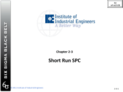 Short Run SPC - Institute of Industrial and Systems Engineers