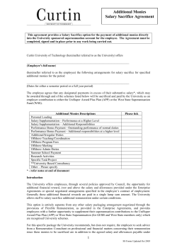 additional monies - Curtin University