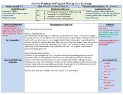 Activity: Playing Card Tag and Playing Card Exchange