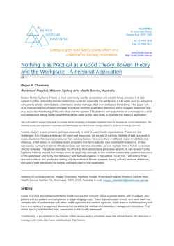 Nothing is as Practical as a Good Theory: Bowen Theory and the