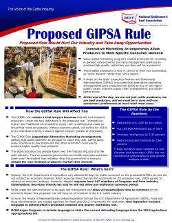 GIPSA Rule - National Cattlemen`s Beef Association