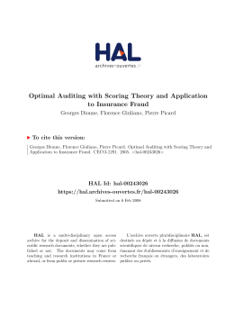 Optimal Auditing with Scoring Theory and Application to - Hal-SHS