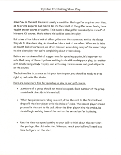 Tips for Combating Slow Play