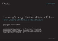Executing Strategy: The Critical Role of Culture