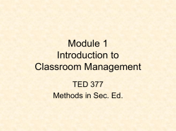 Introduction to Classroom Management