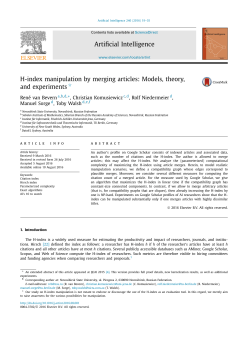H-index manipulation by merging articles: Models, theory, and