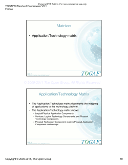 Application Technology matrix TOGAF Sample