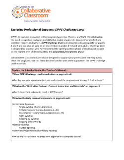 SIPPS Challenge Level - Center for the Collaborative Classroom