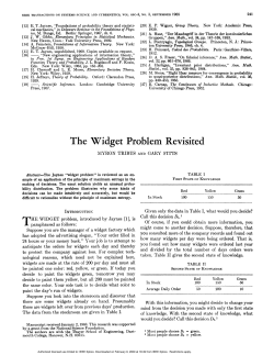 Suppose you are the manager of a widget factory which n