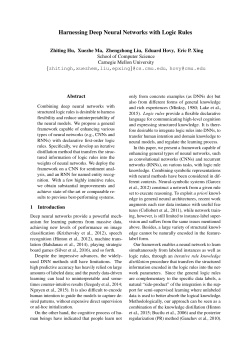 Harnessing Deep Neural Networks with Logic Rules