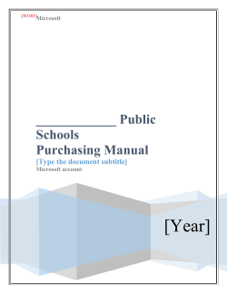 Public Schools Purchasing Manual