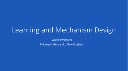 Learning and Mechanism Design