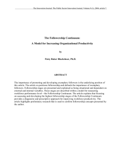 Steering From the Rear: Survival Skills for the Exemplary Follower