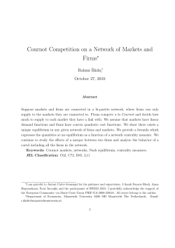 Cournot Competition on a Network of Markets and Firms