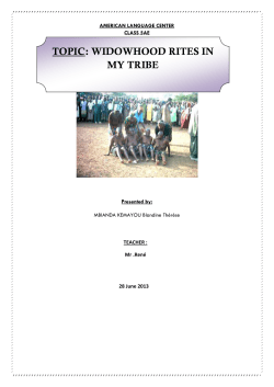 definition of widowhood rites - American Language Center, Douala