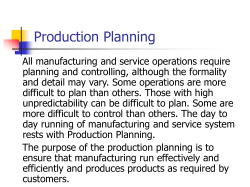 Production Planning