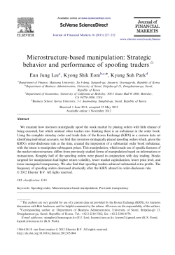 Microstructure-based manipulation Strategic behavior and