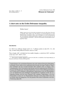 A short note on the Erd&ouml;s