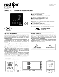 MODEL TLA - TEMPERATURE LIMIT ALARM