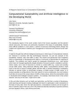 Computational Sustainability and Artificial Intelligence in the