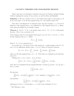 CAUCHY`S THEOREM FOR STAR-SHAPED REGIONS These notes