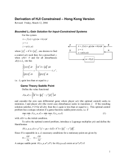 Derivation of HJI Constrained &ndash; Hong Kong Version