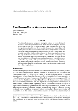 can bonus-malus allieviate insurance fraud?