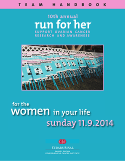 TEAM HANDBOOK 10th annual run for her SUPPORT