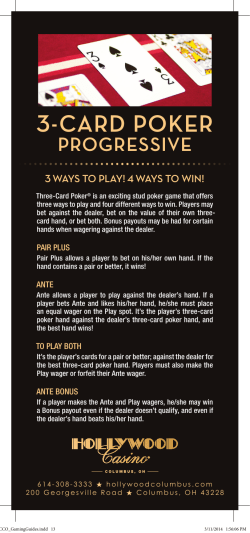 3-card poker - Hollywood Casino Columbus