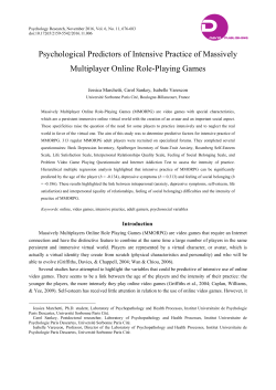 Psychological Predictors of Intensive Practice of Massively