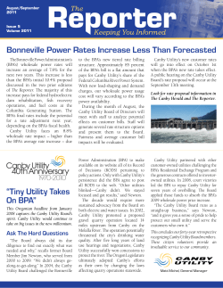 Bonneville Power Rates Increase Less Than Forecasted “Tiny Utility