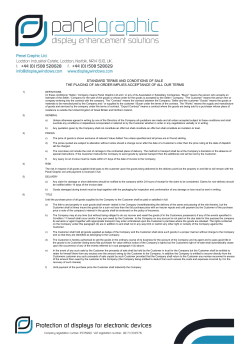 standard terms and conditions of sale the placing of an order implies