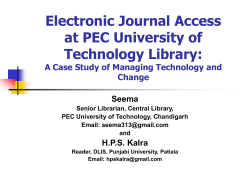Electronic Journal Access at PEC University of Technology Library