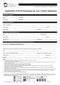 Application to Erect Hoardings over a Street Alignment