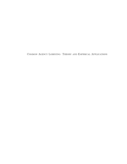 A Common Agency Approach to Lobbying: Theory and Empirical