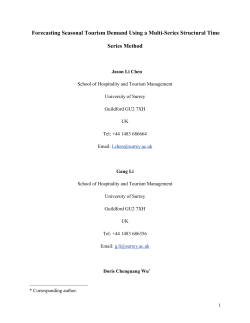 Forecasting Seasonal Tourism Demand Using a Multi