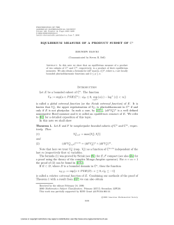 EQULIBRIUM MEASURE OF A PRODUCT SUBSET OF Cn